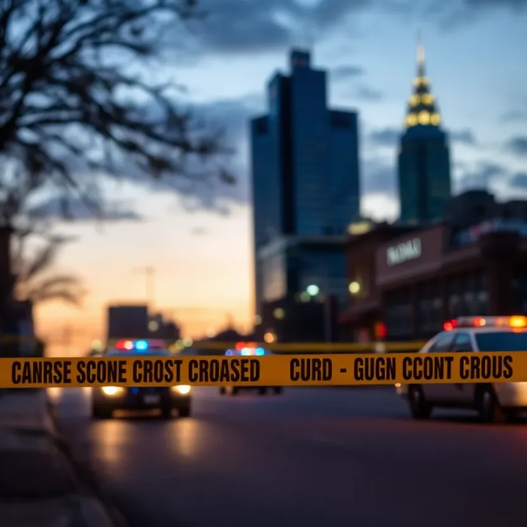 Police at scene of a drive-by shooting in Nashville