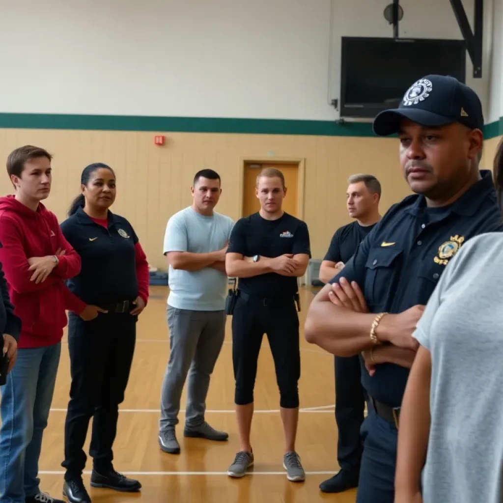 Concerned gym-goers and police at a Nashville gym