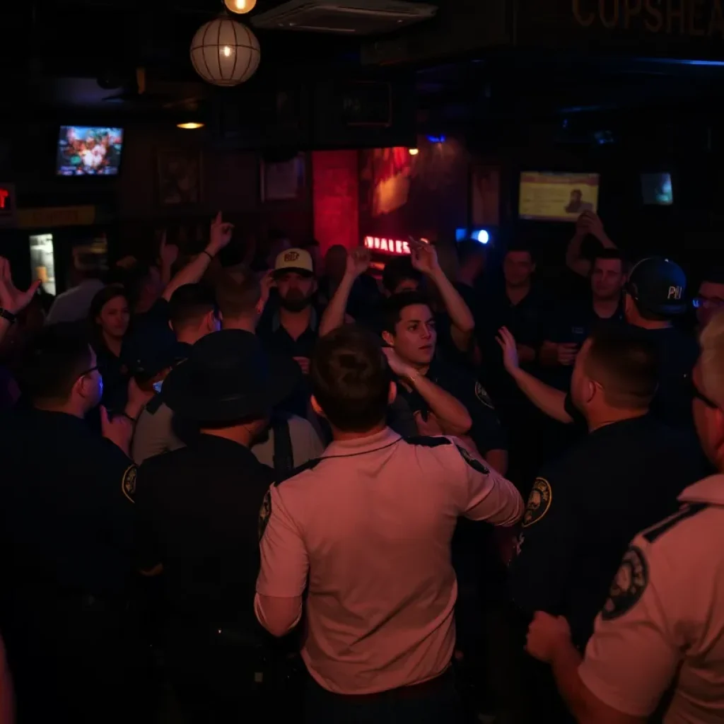 Police responding to a bar incident in Nashville's nightlife