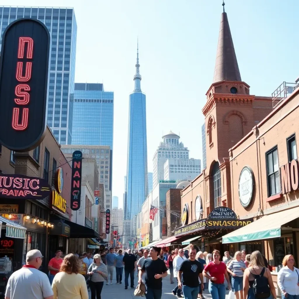 Tourists enjoying Nashville's music scene