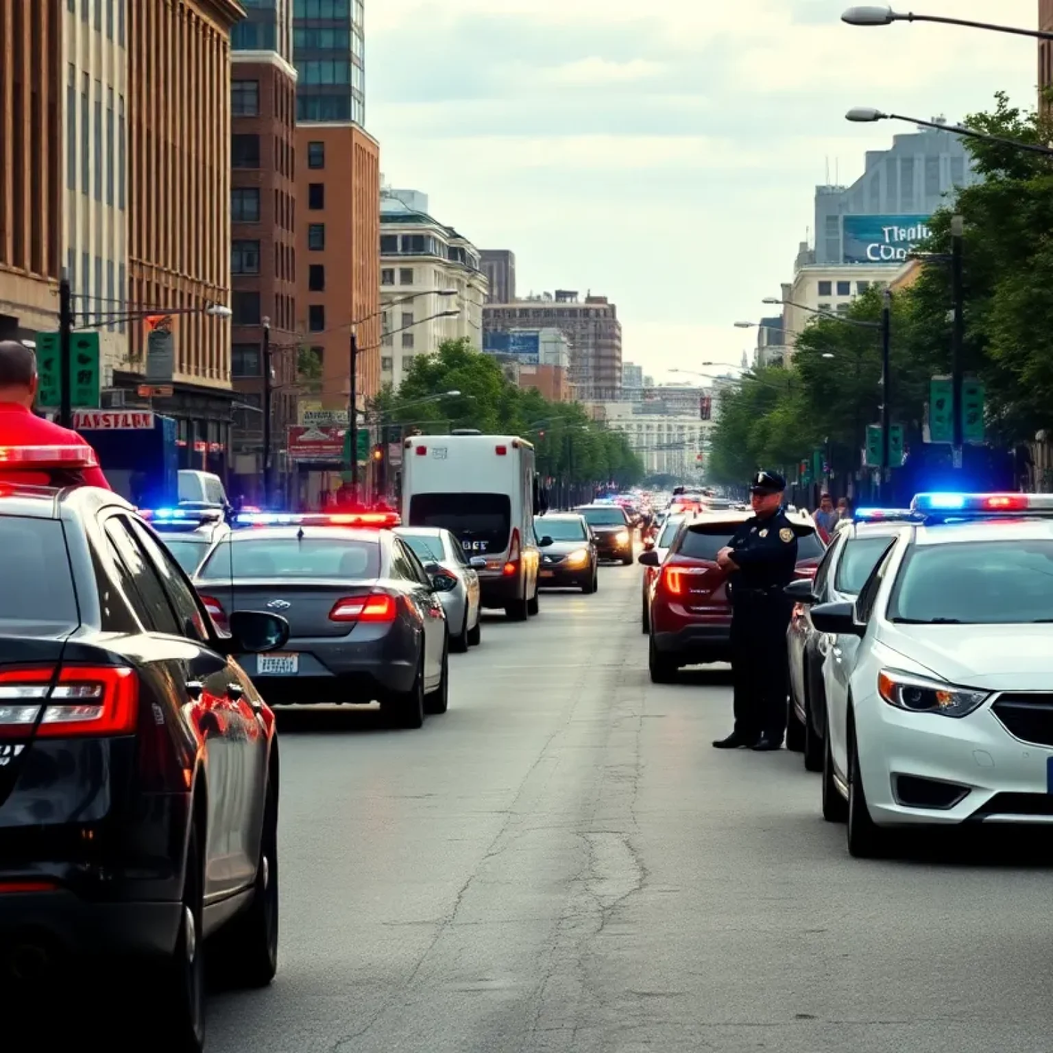 Police officers conducting traffic stops in Nashville during a drug and gun bust